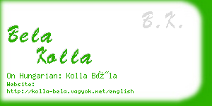 bela kolla business card